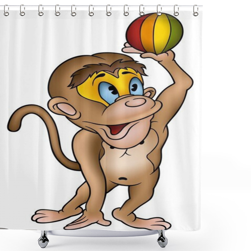 Personality  Monkey And Ball Shower Curtains