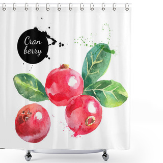Personality  Hand Drawn Watercolor Cranberries Shower Curtains