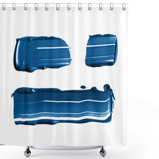 Personality  A Liquid Creamy Texture Smear Of Cosmetic Products Or Acrylic Paint Smear Of The Blue Classic Color Of The 2020 Year. Cosmetic Trendy Background.  Shower Curtains