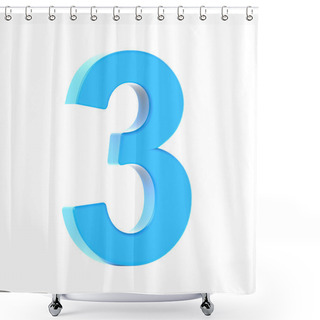 Personality  Light  Blue Number 3 Shower Curtains