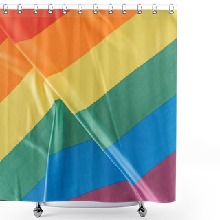 Personality  Top View Of Creased Lgbt Pride Flag Shower Curtains