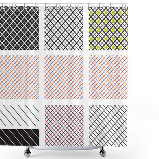Personality  Pattern Diagonal Lines Shower Curtains
