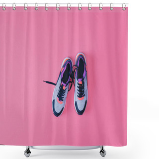 Personality  Pair Of Sneakers For Fitness Shower Curtains