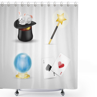 Personality  Magic Accessories,  Vector Illustration  Shower Curtains
