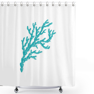 Personality  Leather Hard Coral With Sharp Tips Or Edges Isolated Underwater Plant. Vector Branch Of Finger Leather Coral, Caribbean And Red Sea Plant. Decoration Grown At Sea Bottom Aquarium And Tank Seabed Plant Shower Curtains