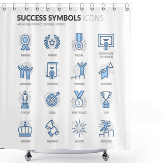 Personality  Line Success Icons Shower Curtains