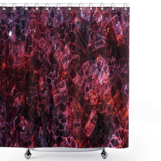 Personality  Top View Of Abstract Dark Red And Purple Glass Textured Background Shower Curtains
