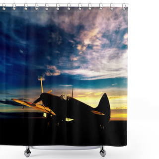 Personality  Supermarine Spitfire Shower Curtains