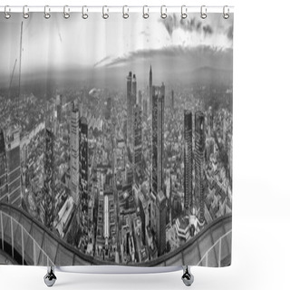 Personality  Frankfurt Night Skyline, Panoramic Aerial View Shower Curtains