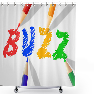 Personality  Kids Buzz Represents Public Relations And Announcement Shower Curtains