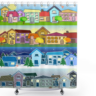 Personality  Seasons, Vector Illustration Shower Curtains