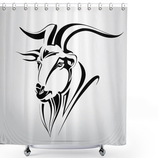 Personality  Symbol Of  Goat  Illustration Shower Curtains