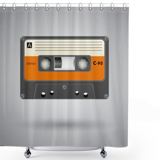 Personality  Audio Cassette. Vector Illustration. Shower Curtains