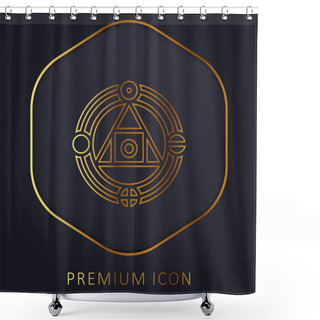 Personality  Alchemy Golden Line Premium Logo Or Icon Shower Curtains