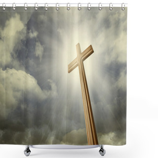 Personality  Cross Against The Sky Shower Curtains
