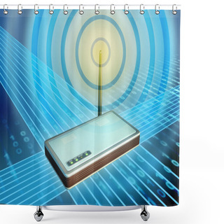 Personality  Wireless Modem Shower Curtains