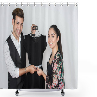 Personality  Fashion Designer And Assistant Shower Curtains