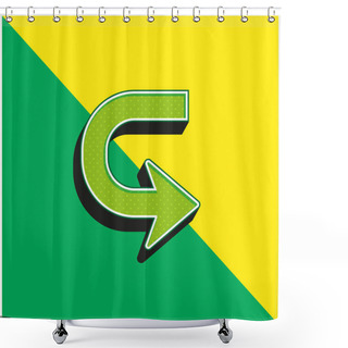 Personality  Arrow In U Shape To Turn Green And Yellow Modern 3d Vector Icon Logo Shower Curtains