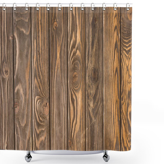 Personality  Top View Of Wooden Brown Textured Surface Shower Curtains