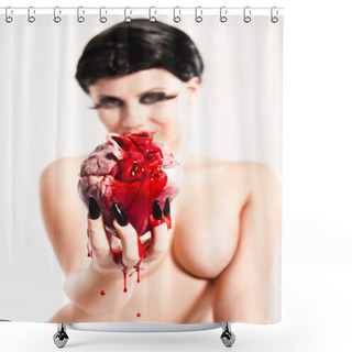 Personality  Blood Heart Shower Curtains