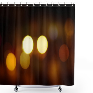 Personality  Photo Of Bokeh Lights On Black Background Shower Curtains