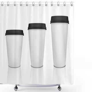 Personality  Paper Coffee Cup Set Shower Curtains