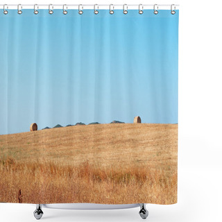 Personality  Menorca, Balearic Islands: Sheaves And Wheat Fields In The Minorcan Countryside Shower Curtains