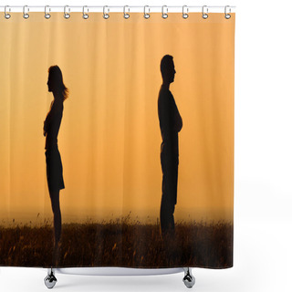 Personality  Angry Woman And Man Shower Curtains
