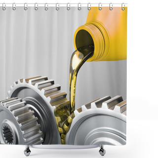 Personality  Oiling Gears Shower Curtains