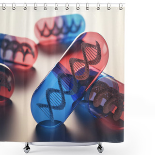 Personality  Tablets With Genetic Code Shower Curtains