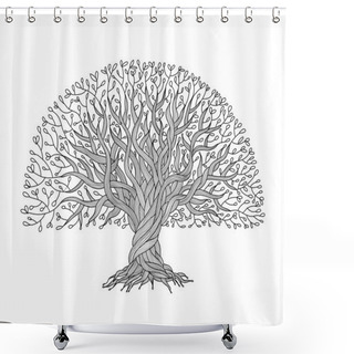 Personality  Big Tree With Roots For Your Design Shower Curtains