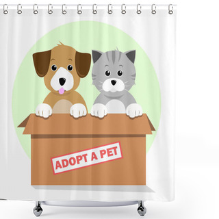 Personality  Adopt A Pet Cat And Dog Shower Curtains