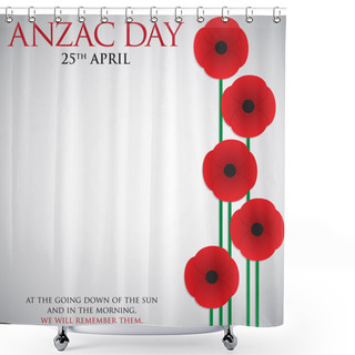 Personality  ANZAC (Australia New Zealand Army Corps) Day Card In Vector Form Shower Curtains