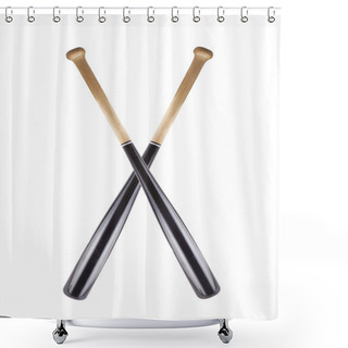 Personality  Crossed Bats Shower Curtains