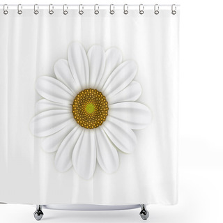 Personality  White Realistic Daisy Shower Curtains