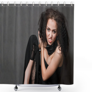 Personality  Witch With Black Nails Shower Curtains