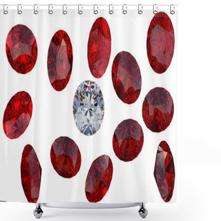 Personality  Large Diamond Among Red Rubies Shower Curtains