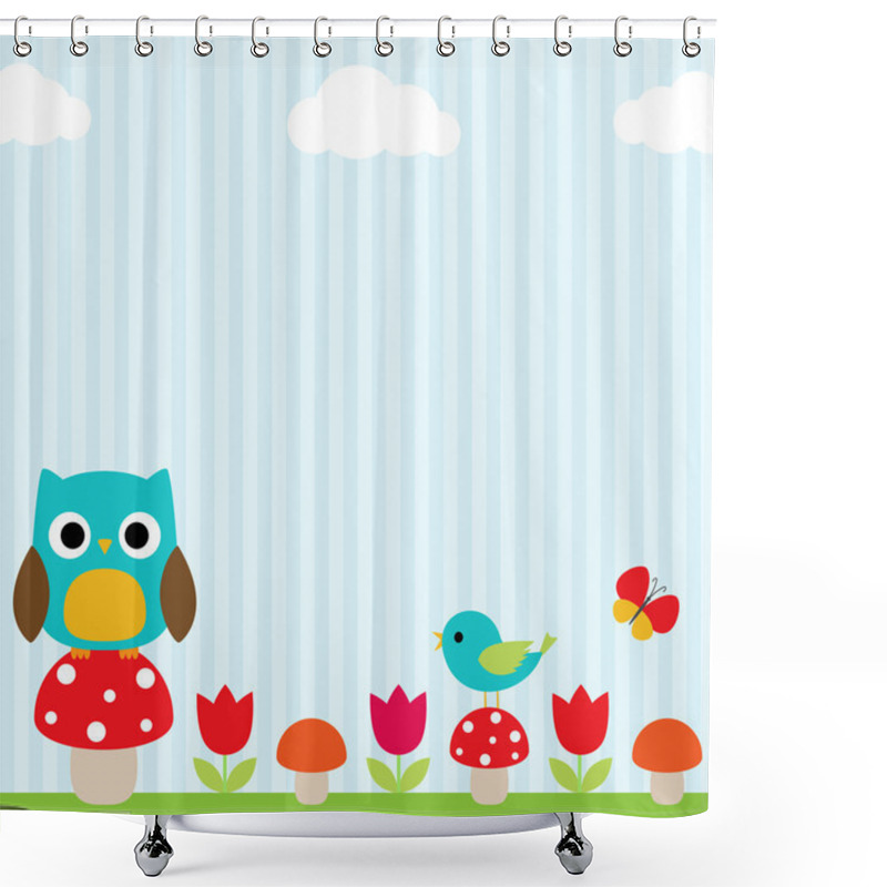 Personality  Owl Background Shower Curtains