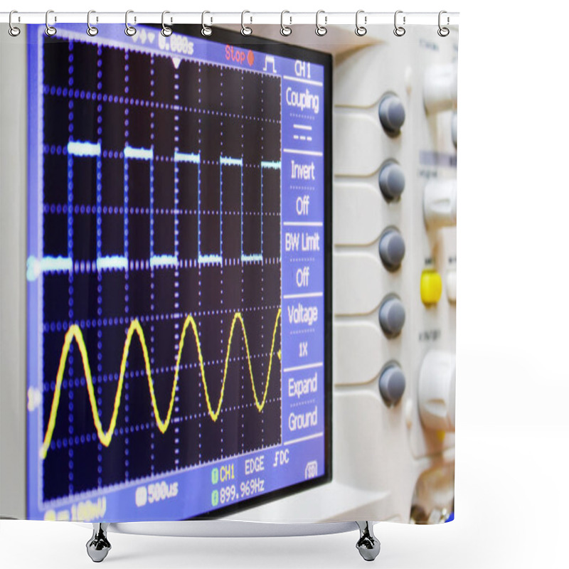 Personality  Wave On Oscilloscope Shower Curtains