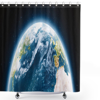 Personality  Planet Earth City Lights Shower Curtains