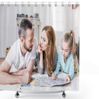 Personality  Young Family Drawing   Shower Curtains