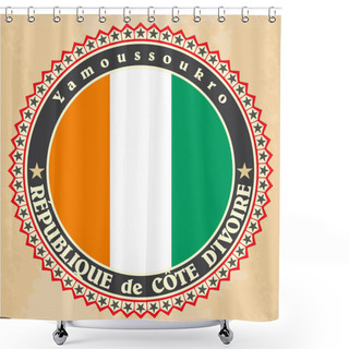 Personality  Vintage Label Cards Of Ivory Coast Flag.  Shower Curtains