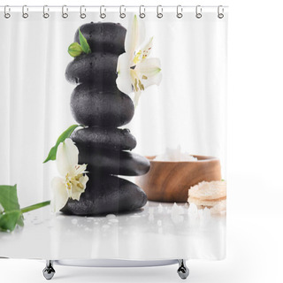 Personality  Zen Stones And Sea Salt  Shower Curtains