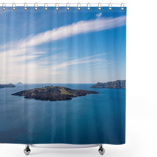 Personality  Blue Aegean Sea Near Greek Islands Against Sky With Clouds  Shower Curtains