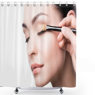 Personality  Makeup Artist Using Brush Shower Curtains