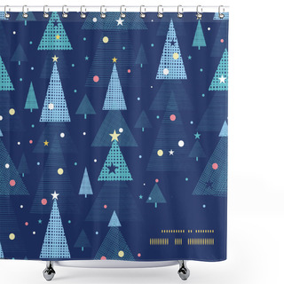 Personality  Vector Abstract Holiday Christmas Trees Frame Corner Pattern Background Shower Curtains