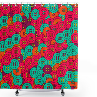 Personality  Vector Background With Buttons. Shower Curtains