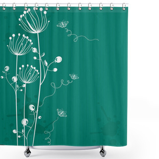 Personality  Floral_pattern_green Shower Curtains