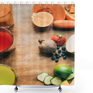 Personality  Various Smoothies In Glasses Shower Curtains