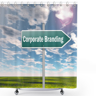 Personality  Signpost Corporate Branding Shower Curtains